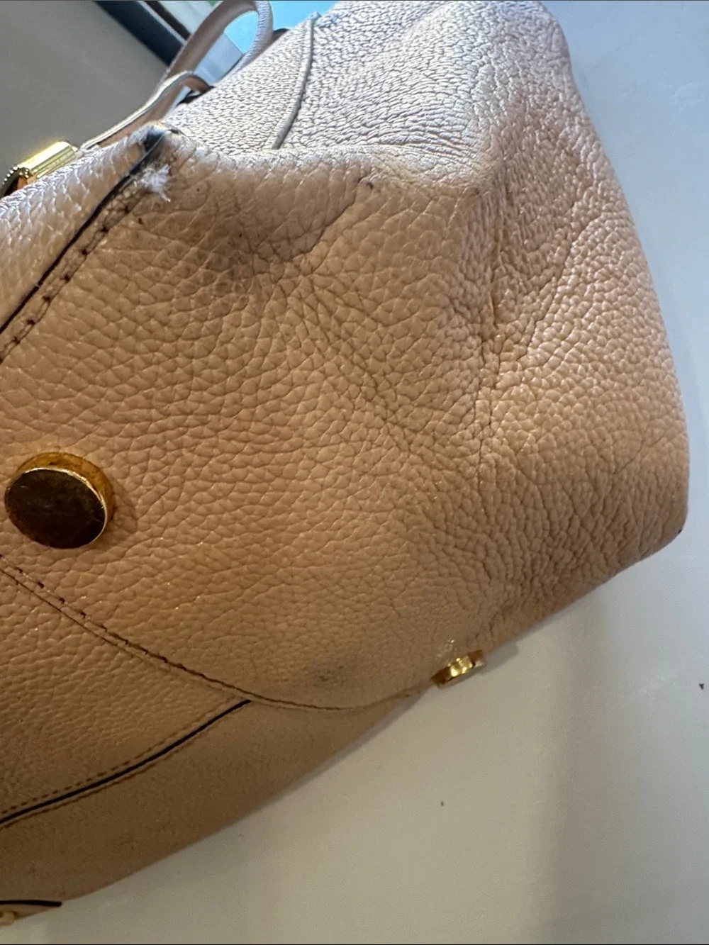 Michael Kors Metallic Nude Leather Tote with Gold Hardware